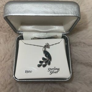 Never worn sterling silver peacock necklace